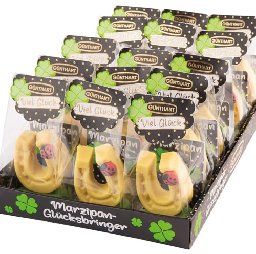 Günthart 30 Marzipan Hufeisen Glücksbringe im Cellophanbeutel einzeln verpackt mit je 30 g, 1er Set (900 gr)