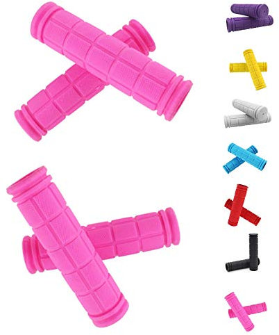 Helonge Fahrrad-Lenkergriffe, rutschfeste Gummi-Fahrradlenker-Wraps für Kinderfahrräder (7 Farben) (Rosa)