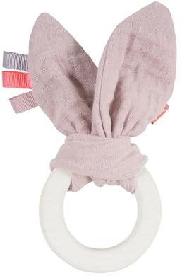 kikadu Beißring Rehkitz rose - Babyspielzeug aus 100% GOTS-zertifizierter Bio-Baumwolle mit Naturkautschuk Beißring
