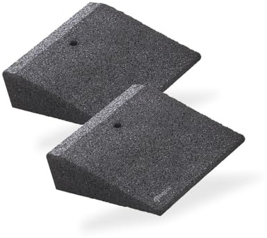 bepco Fahrrad- und Scooter-Rampe-Set (2 Stück), LxBxH: 25 x 25 x 8 cm aus Gummi (schwarz) Auffahrrampe,Türschwellenrampe, mit eingelagerten Unterlegscheiben zur Befestigung