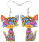 DOWAY Cute Acryl Katze Ohrringe für Frauen Mädchen Mode Tier Ohrringe Schmuck Charms Katze Geschenke (Multicolor)