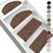 Floordirekt Hochflor-Stufenmatten Bali | Halbrund oder Eckig | Treppenmatten in 11 Farben | Strapazierfähig & pflegeleicht | Stufenteppich für Innen (Nougat, Halbrund 56 x 19 cm)