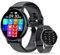 LUNIQUESHOP LSCALL Reloj Inteligente Mujer Hombre con Llamadas y Asistente Voz, Smartwatch 2 correas, Monitor de Ritma Cardíaco y Sueño, Podómetro para Android iOs Negro