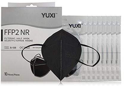YUXI Maske FFP2 Zertifiziert, 10 Einheiten, Schwarz, CE1463 EN 149:2001 + A1:2009 FFP2 NR