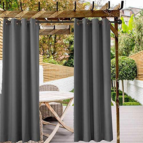 COOYT Outdoor Vorhänge Wasserabweisend - Garten Vorhang UV Schutz Outdoor Vorhang mit Ösen,Winddicht Blickdicht Vorhang Innen und Außen Gardinen für Balkon Ösenschal, 1 Stücke