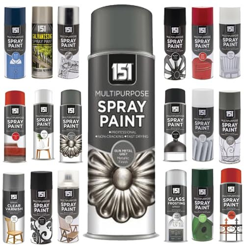 Multi-Purpose Gun Metal Grey Spray Paint 400ml, Professional Quality Aerosol cans spray for All-Purpose, Interior Exterior & Household for Metal, Wood, Ceramics, Plastic, Walls with Perfect Finish