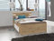 möbelando Bett Einzelbett Jugendbett Bettrahmen Doppelbett Bettgestell Holzbett Isobel I Artisan Eiche/Weiß