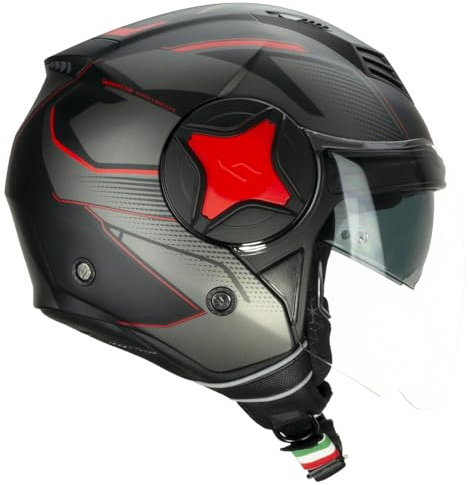 Jethelm CGM 169A ILLI Sport, OMOLOG.06, Schwarz / Rot, matt, Größe M