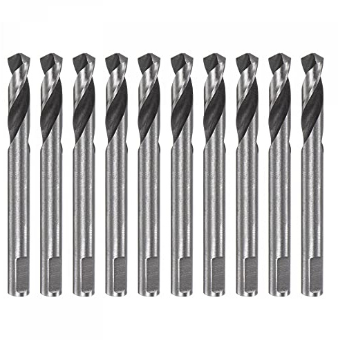 sourcing map Lot de 10 forets en acier rapide 5 mm x 55 mm pour scie cloche, mandrin de remplacement de mèche de métal épais