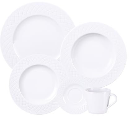 Tramontina - TRAMONTINA- Ensemble 6pcs Assiettes creuses Rondes Porcelaine blanche Ingrid 23cm - Élégance intemporelle, design classique. Parfaites pour toutes les occasions.