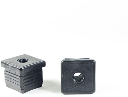 ajile EFE131 Embout Insert Plastique Carré Noir pour Tube 30 x 30 mm épaisseur 1,6 à 2,0 mm Fileté Taraudé Diamètre 10 mm (M10) - Sachet de 4 pièces