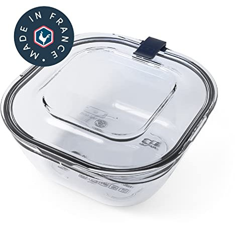 monbento - LunchBox MB Gourmet Crystal Große Kapazität Made in France - Auslaufsicher - Stapelbar LunchBox Perfekt für Büro/Meal Prep/Schule - BPA Frei - Brotdose Lebensmittelbehälter - Klar