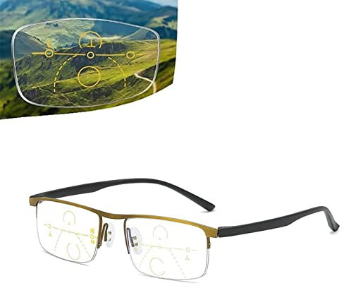OVNMFH Fern- und Nah-Lesebrille mit doppeltem Verwendungszweck, 2023 Neue Saphir-Anti-Blau-Progressive Fern- und Nah-Lesebrille mit doppeltem Verwendungszweck (Gold,'+3.50)