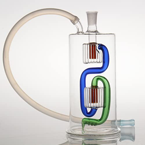 Small Bong 10mm Mini ice Bongs Portable Oil Burner Glass Bong Blue Water Pipe Bubbler Bong Small Oil Dab Rigs for Smoking Hookah Send Tobbaco Bowl 1x 10mm And Silicone Hose (Mini Bongs)