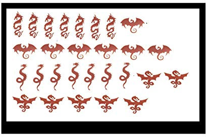 DRAGON DRACHEN Collection Sammlung (DRACHEN NAGEL AUFKLEB DRAGON Vinyl Stickers brown)
