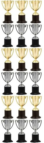 jojofuny 18 Pcs Small Trophy Game Prize Trophy Awards Trophies Large Gold Trophy Gold Medals Kids Plastic Trophy Gold Cup Award Trophy Custom Trophy Child Basketball Abs Party Supplies