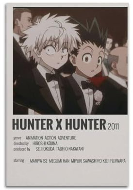 VZRSQZK Hunter × Hunter Anime-Poster, dekoratives Gemälde, Leinwand-Wandposter und Kunstdruck, modernes Familienschlafzimmer-Dekor-Poster, 20 x 30 cm