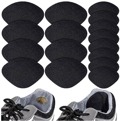 SYOZPXY Selbstklebende Schuhflicken, 8 Paar zur Lochreparatur, Ideal für Sneakers, Lederschuhe, High Heels (Schwarz)