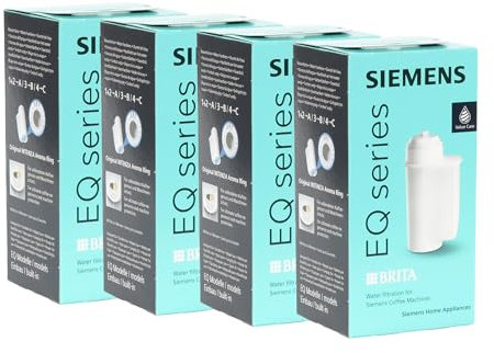 Generisch Wasserfilter für Kaffeemaschine, 4x Intenza TZ70003 passend für Siemens EQ-Linie, Schutz vor Kalk, Aroma-Ring, 4 Stück