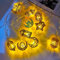 Ramadan Lichterkette, 1.5M 10 LED Lichterkette Innen Batterie Warmweiß Muslim Ramadan Deko, Eid Mubarak Dekoration Ramazan Laterne, Stern Mond Lichterketten für Festival, Party Lichtervorhang, Golden