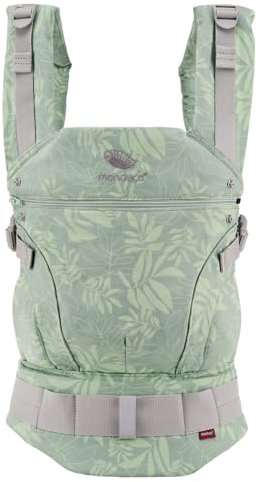 manduca First Babytrage - Verstellbarer und vielseitiger Tragesitz für Babys und Kleinkinder (3,5-20 kg) - Babytrage mit Front-, Hüft- und Rückentragefunktion ,Botanic Green