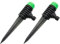 Tradineur - Pack de 2 Aspersores de riego Fijo de Largo Alcance - Fabricado en plástico - Punta de 12 cm - Rociador para Clavar en la Tierra - Ideal para huertos, fincas, césped - 21 cm Aprox