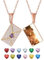 Supcare Umschlag Kette mit Bild Damen Personalisiert Kette mit Foto Anhänger Halskette Rosegold Briefumschlag Fotokette Umschlagkette mit Geburtsstein Kette mit Liebesbrief CZ Schmuck für Verlobung