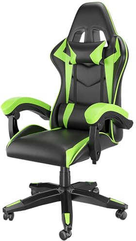 Racingreat Gaming Stuhl Gamer Chair - Computerstuhl Schreibtischstuhl Höhenverstellbar Ergonomisch Bürostuhl für Jugendliche Jungen Mädchen Erwachsene (Grün)