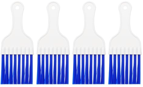 PATIKIL Air Conditioner Fin Comb, 4Pcs Plastic Whisk Brush Condenser Cleaning Brush Refrigerator Coil Fin Cleaner Radiator Repair Tool for AC Unit, White Blue