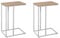 WOLTU Beistelltisch 2er Set Kaffeetisch Couchtisch Sofatisch Nachttisch Betttisch Laptoptisch, Gestell aus Metall, Tischpltte aus MDF, 45x25x63,5cm(BxTxH), Hell Eiche TSG17hei-2