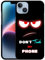 GlamCase for iPhone 14 Plus, iPhone 14 Plus Case - Don'T Touch My Phone Design Printed Slim & Sleek Cute Plastic Hard Snap on Protective Designer Back Phone Case/Cover for iPhone 14 Plus White