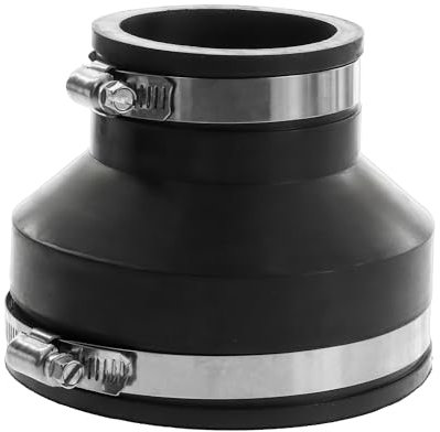 VIALIA Flexible Reduziermuffe, Ø 110 x 75 mm, Rohrverbinder aus PVC, Gummireduzierung mit 2 Edelstahl Schlauchschellen, Reduzierstück