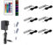 QLS LED RGB Set Glaskantenbeleuchtung Clip 12V mit Fernbedienung 16 Farben Dimmbar (Schwarz, 6 Stück)