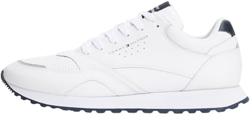 Tommy Hilfiger Runner Sneaker Hombre New Eva de Piel, Blanco (White), 44