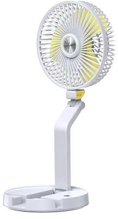 Pleayietoopiatiey Table Fan Rechargeable Adjustable Ventilator Air Cooler Office Supply Battery-operated Multicolored Desk Fans 5200mA White