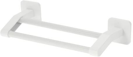 CAPASTEC Porta Asciugamani Autoadesivo, 30cm Doppie Barre Porta Asciugamani, Supporto per Asciugamani da Parete Senza Foratura per Incollaggio per Bagno Camera da Letto Cucina, Bianco