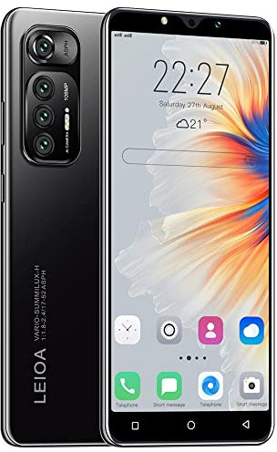 MsMga Cheap Mobile phone, 16GB ROM (Scalable to 128GB), 5.0 inch IPS Display, Android 9.0 OS, Dual SIM Dual Cameras,Face ID Unlock Cell Phones (M10Plus-Black)