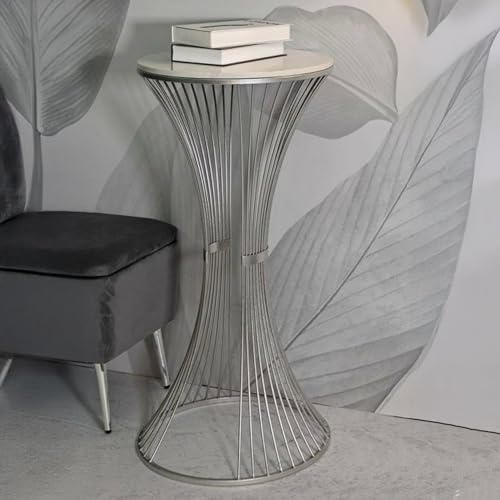 Dmora Dmoratisch Sitnica Rund 50x50x100h cm Silber, Wohnzimmer