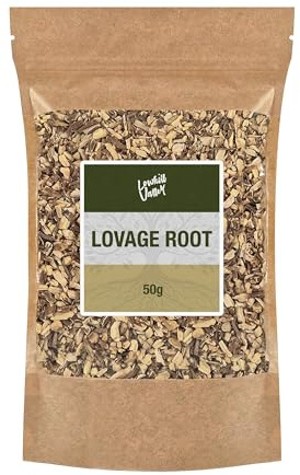 Lowhill Valley Lovage Root – Cut Root 100% Pure Levisticum Officinale for Herbal Tea, Non-GMO, Natural, Hand-Packed – Embrace the Power of Nature – 50g