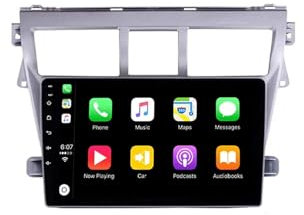 Genérico Radio Android 12 de 9 Doble DIN para Yaris (2007-2012), navegación GPS, Bluetooth, cámara de reversa AHD, Controles en el Volante y compatibilidad con CarPlay y Android Auto.