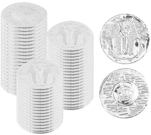 Dinntty 100 Stück/Set Spielmünzen Aus Kunststoff Ägyptischem Thema, Spielmünze, Münzsatz, Geprägtes Design, Spielmünzen, Neuheit, Spielmünzen, Party-Requisiten