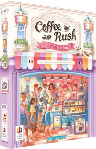 Asmodee - Coffee Rush – Erweiterung: Das ist der Kuchen! - Korea Boardgames | Gesellschaftsspiel – Coffee Shop Management-Spiel – ab 8 Jahren – französische Version