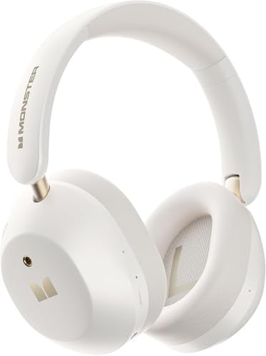 Monster MS-Persona6W ANC Over-Ear-Kopfhörer, Bluetooth 6.0, 60 Stunden Akkulaufzeit, Aktive Geräuschunterdrückung, 3 EQ-Modi, Weiß