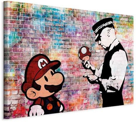 murando - Leinwandbild Street Art Graffiti, 90x60 cm, 1-teilig, Wohnzimmer | Hochwertige Leinwand, sofort aufhängbar, ideal fürs Wohn- oder Schlafzimmer, wasserfest und lichtecht, langlebig, stilvoll