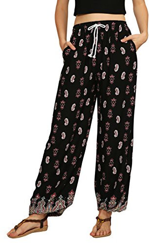 Urban GoCo Damen Haremshose Boho Hippie Hose (L, #8)