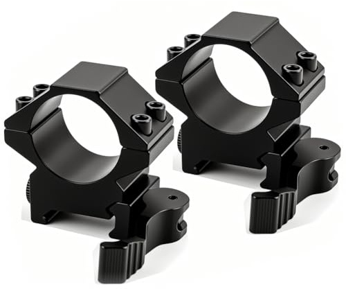 Scope Rings Mount, 1 25.4mm Quick Release Rifle Scope Rings, Universal Barrel Flashlight Mounts for 20mm Picatinny Rails (Low_M2006)