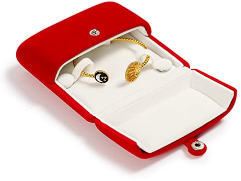 Oirlv rote Samtschatulle für Ringe, Schmuck, Geschenkschatulle Bracelet Box