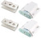 Sourcingmap 5-8mm Glass Door Magnetic Touch Catch Latch Closure Plastic White with Clamp 2 Set