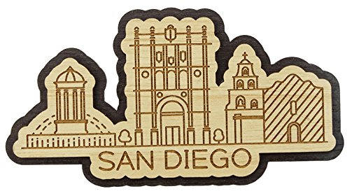Printtoo San Diego Stadt von Kalifornien Holz graviert Kuehlschrankmagnet Souvenir Geschenk