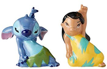 Enesco Lilo and Stitch Salière et poivrière en céramique Multicolore 8,9 cm